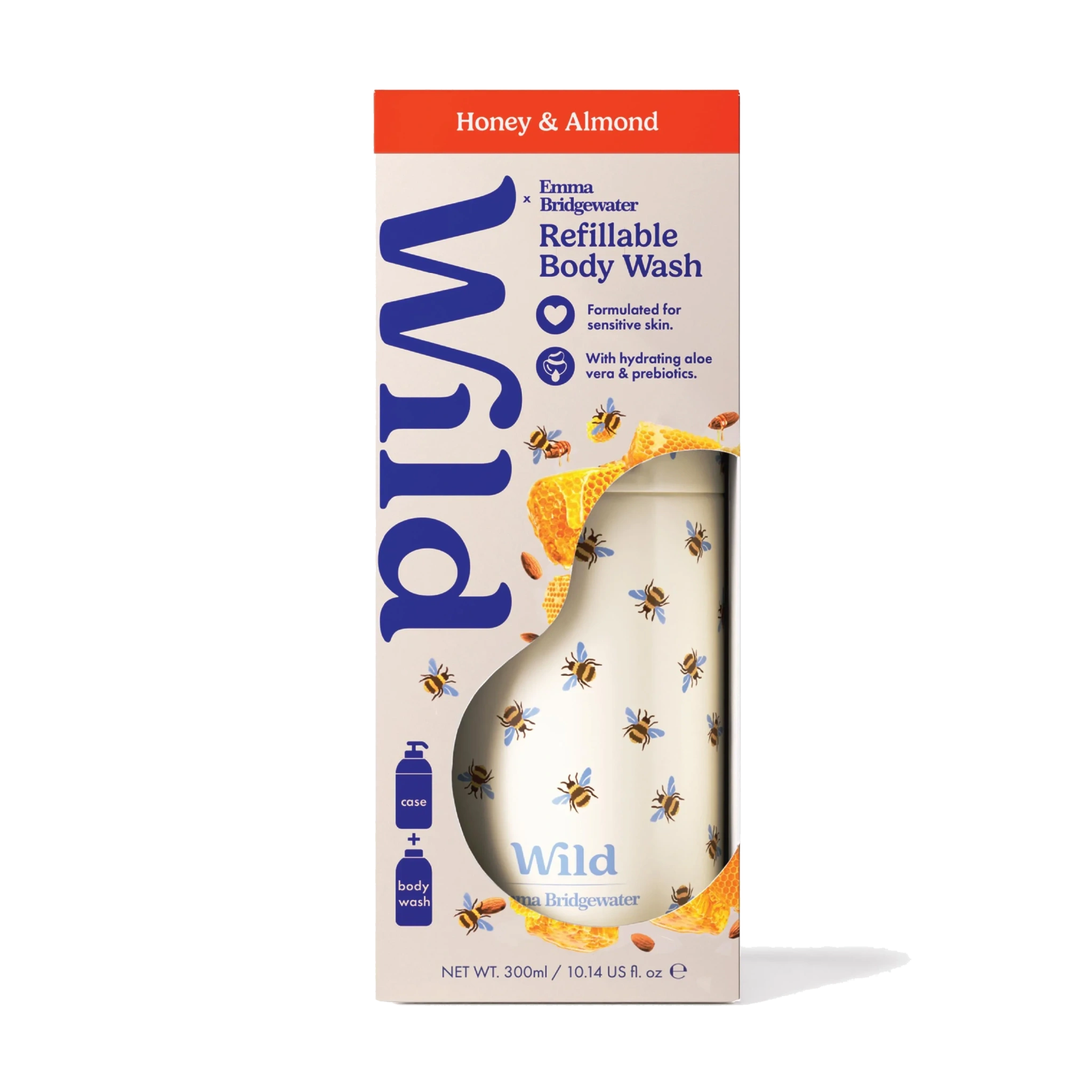 Wild Body Wash Bee Case Honey Almond, 300 ml
