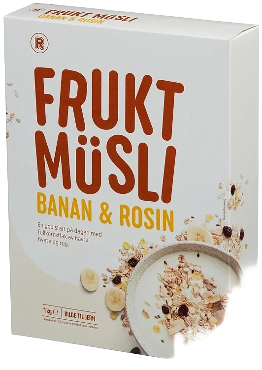 Müsli m/rosiner & banan  1kg