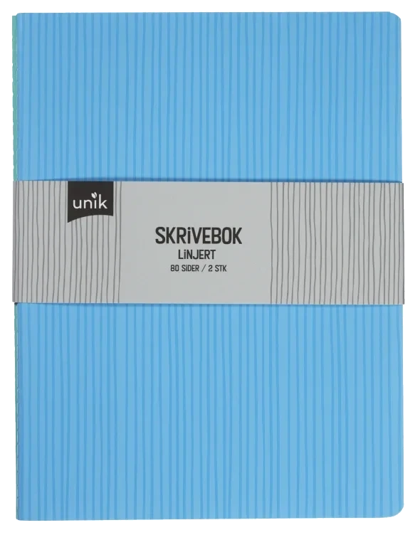 Skrivebok Linjert 2pk Unik