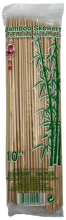 Bamboo Skewers 10" 250mm Grillspyd 100p Cock