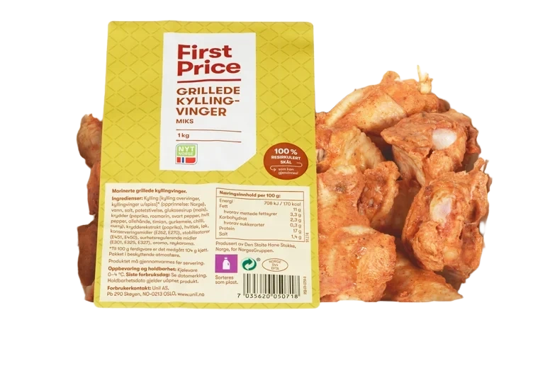 Kyllingvinger Mixede Grillet 1kg First Price