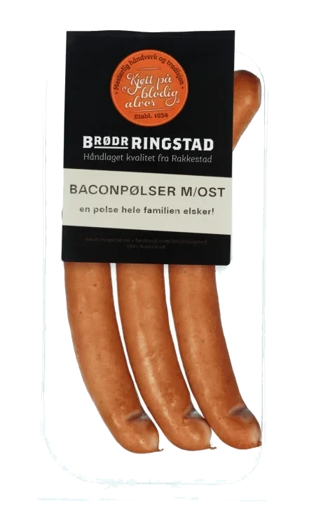 Baconpølser m/Ost 240g Brødr Ringstad