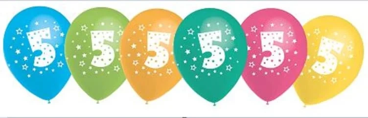 Ballonger m/Tall 5 6stk