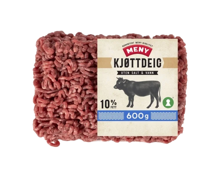 Kjøttdeig Storfe Magrere 10% 600g Meny