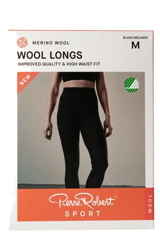 Wool Longs Sport Black Melange L Pierre-Robert