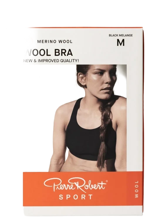 Sport Wool Bra Black Melange m