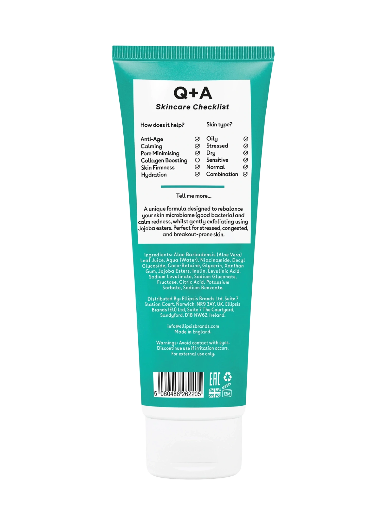 Q+A Niacinamide Gentle Exfoliating Cleanser, 125 ml