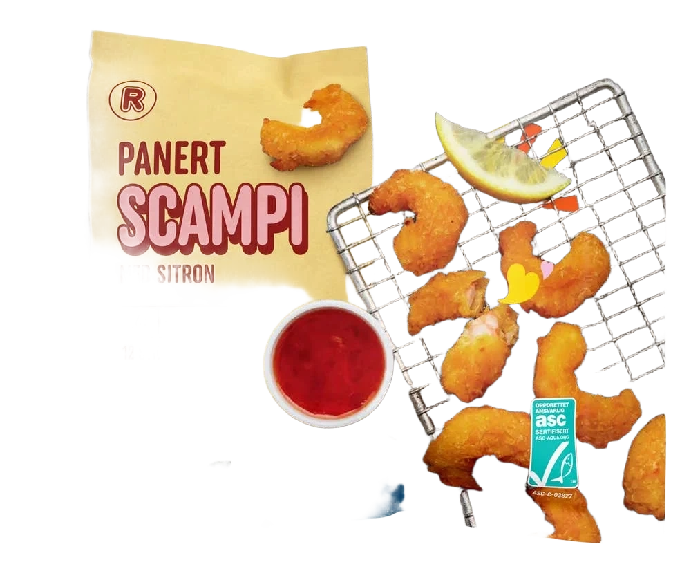 Panert scampi med sitron