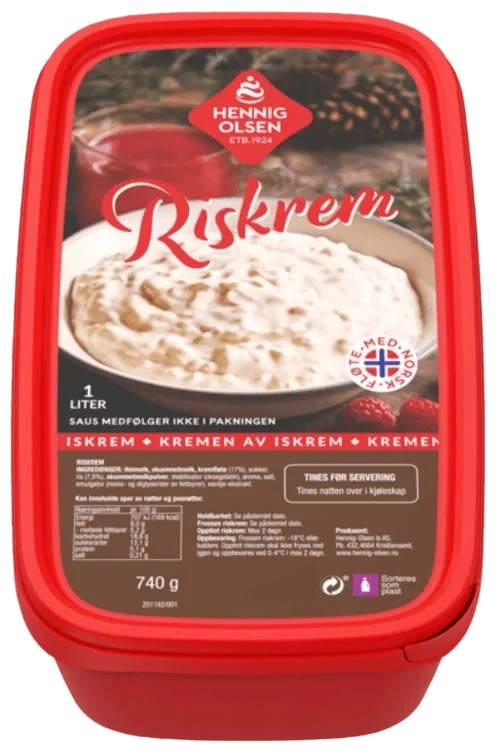 Riskrem m/Kremfløte 1l Hennig-Olsen