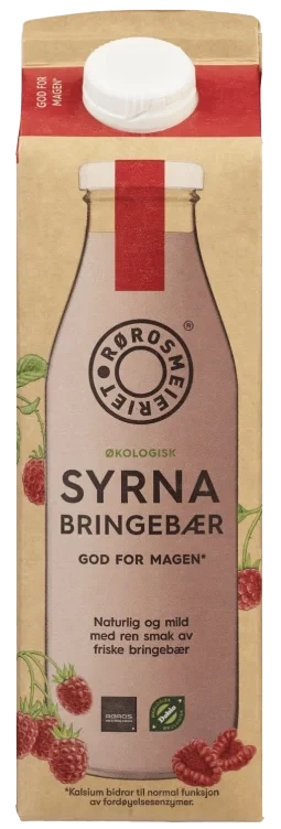 Syrna Bringebær Økologisk 1l Rørosmeieriet