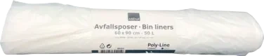 Abena Avfallspose hvit hdpe 7my