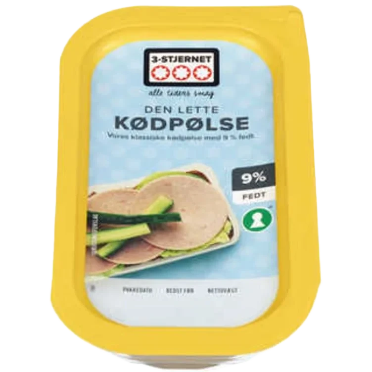 Kødpølse 9% skivet 80g 3-Stjernet