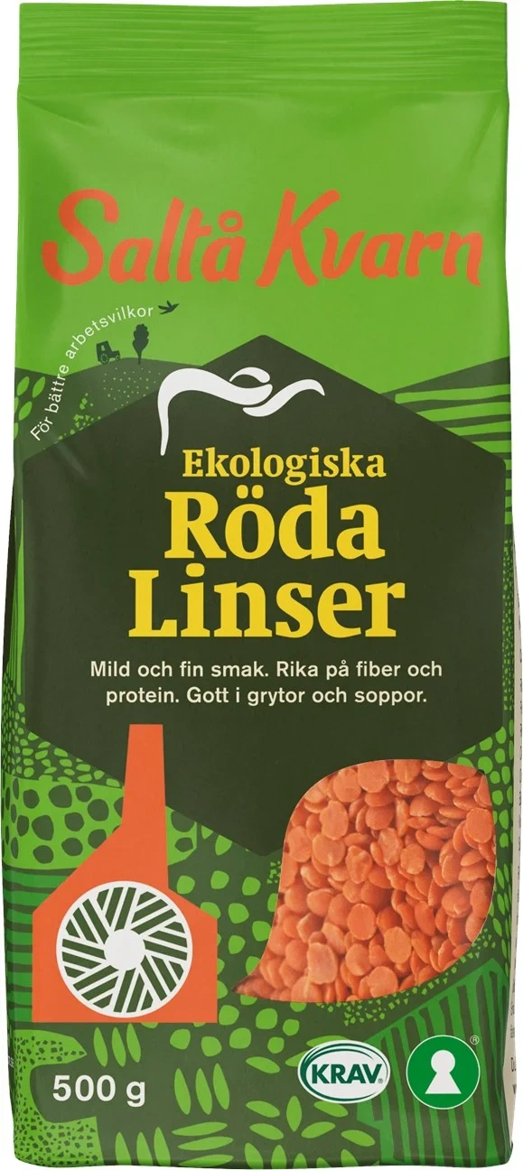Saltå Kvarn Røde Linser Øko 500g