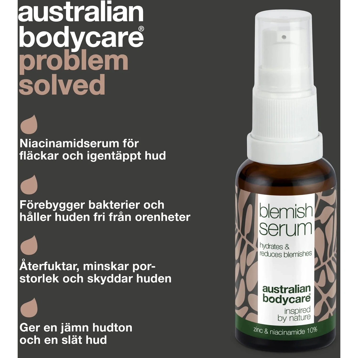 Australian Bodycare 10% Niacinamide Blemish Serum – For Pimples, Blackheads And Oily Skin 30 ml