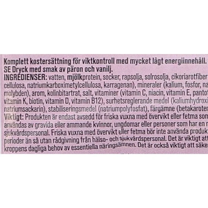 Måltidsersättning Päron & Vanilj 12-pack