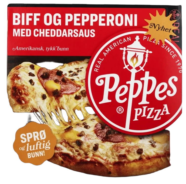 Peppes Pizza Biff&Pepperoni m/Cheddarsaus 555g