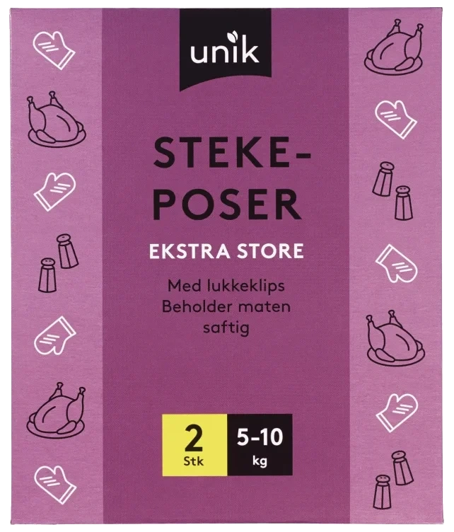 Stekeposer m/Lukkeklips 5-10kg 2stk Unik