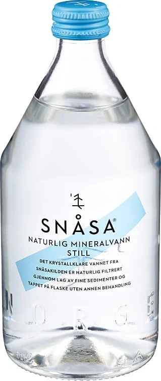 Snåsavann Snåsa naturlig mineralvann glass