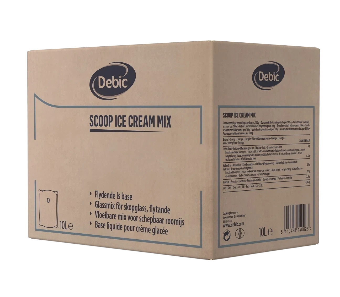 Glassbas Scoop Ice Cream  10L BIB