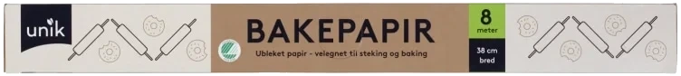 Bakepapir 38cmx8m Unik