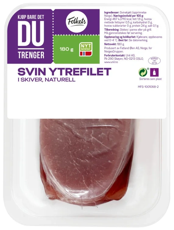 Svin Ytrefilet 180g Kbddt Folkets