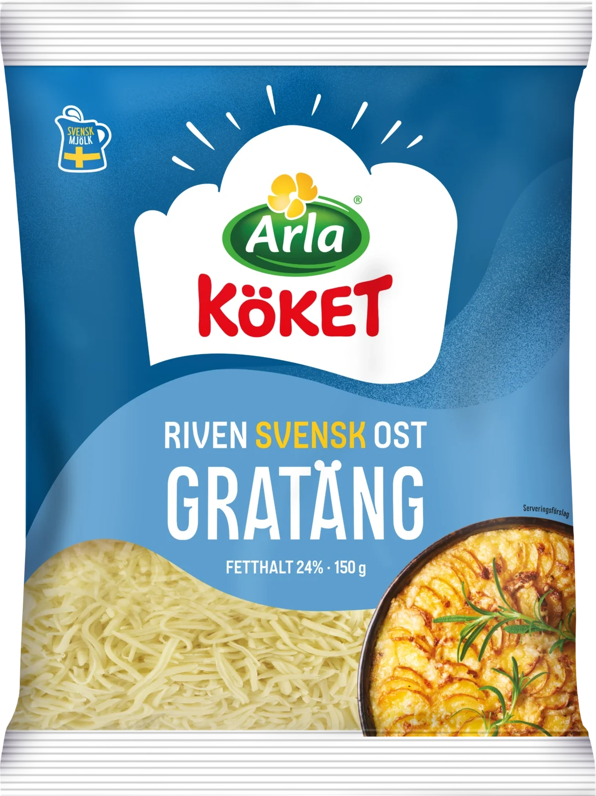 Riven ost gratäng 24% 150 g