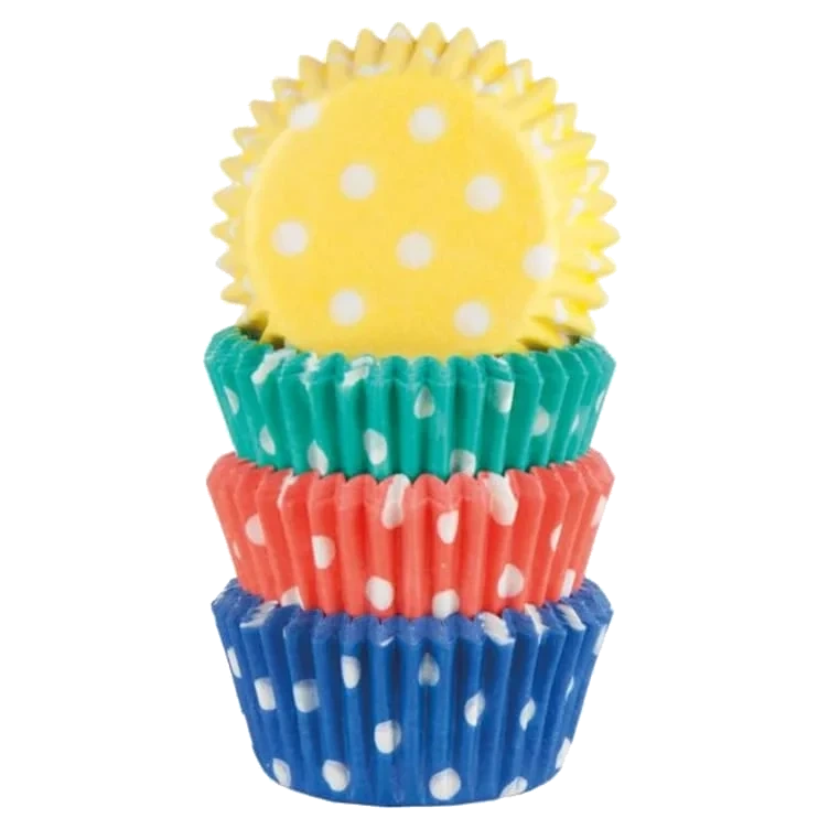 Muffinsformer Mini Regnbue Polka 100stk Cacas