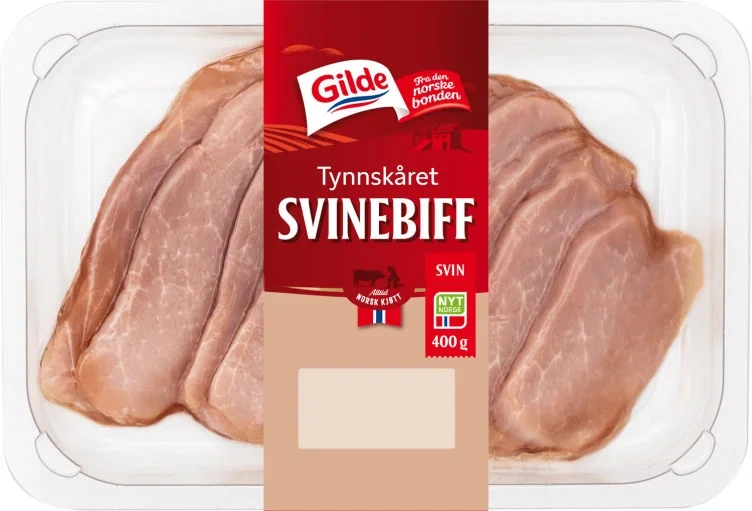 Svinebiff Tynnskåret 400g Gilde