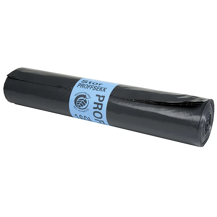 Avfallsekk sort 160l 77x125cm 70my 10stk