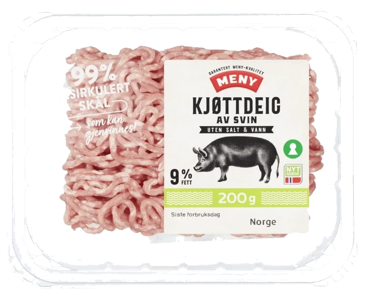 Kjøttdeig Svin 9% 200g Meny