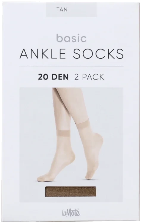 Ankle Socks Tan 2pk La Mote