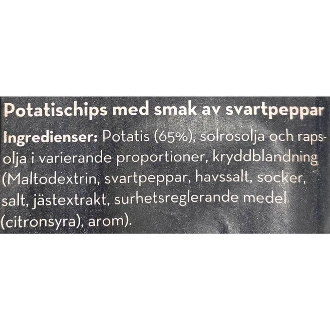 Räfflade Chips Svartpeppar Mini
