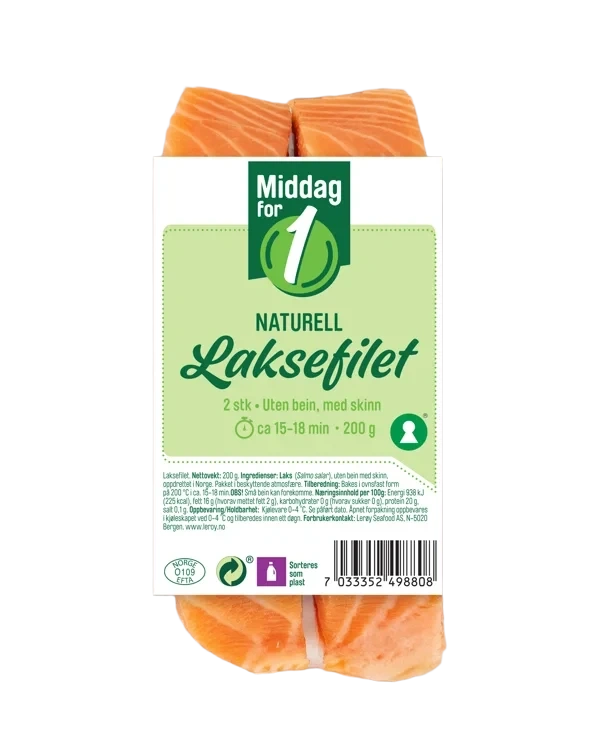 Laks Porsjoner m/Skinn 2x100g Billig Middag
