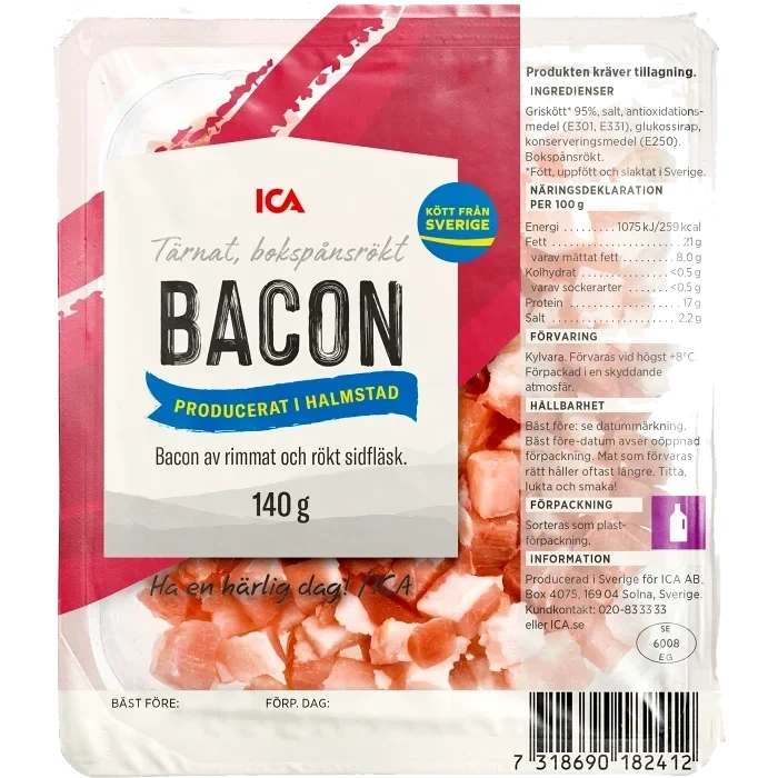 Bacon Tärnad 140g ICA