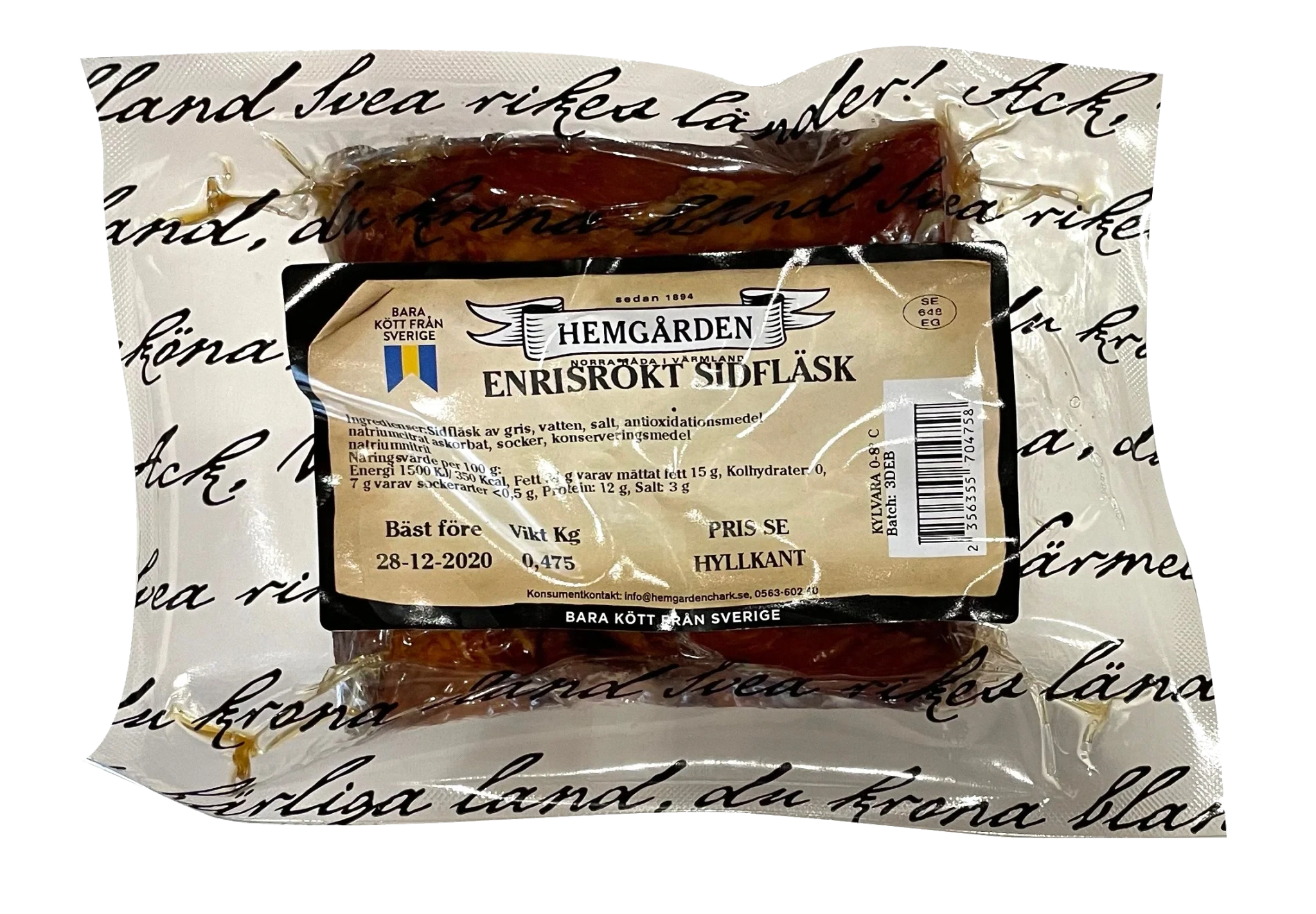 Enrisrökt sidfläsk