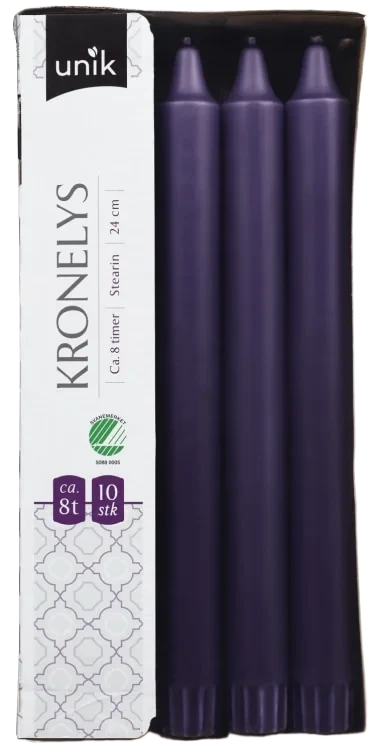 Kronelys Lilla 24cm 10stk Unik