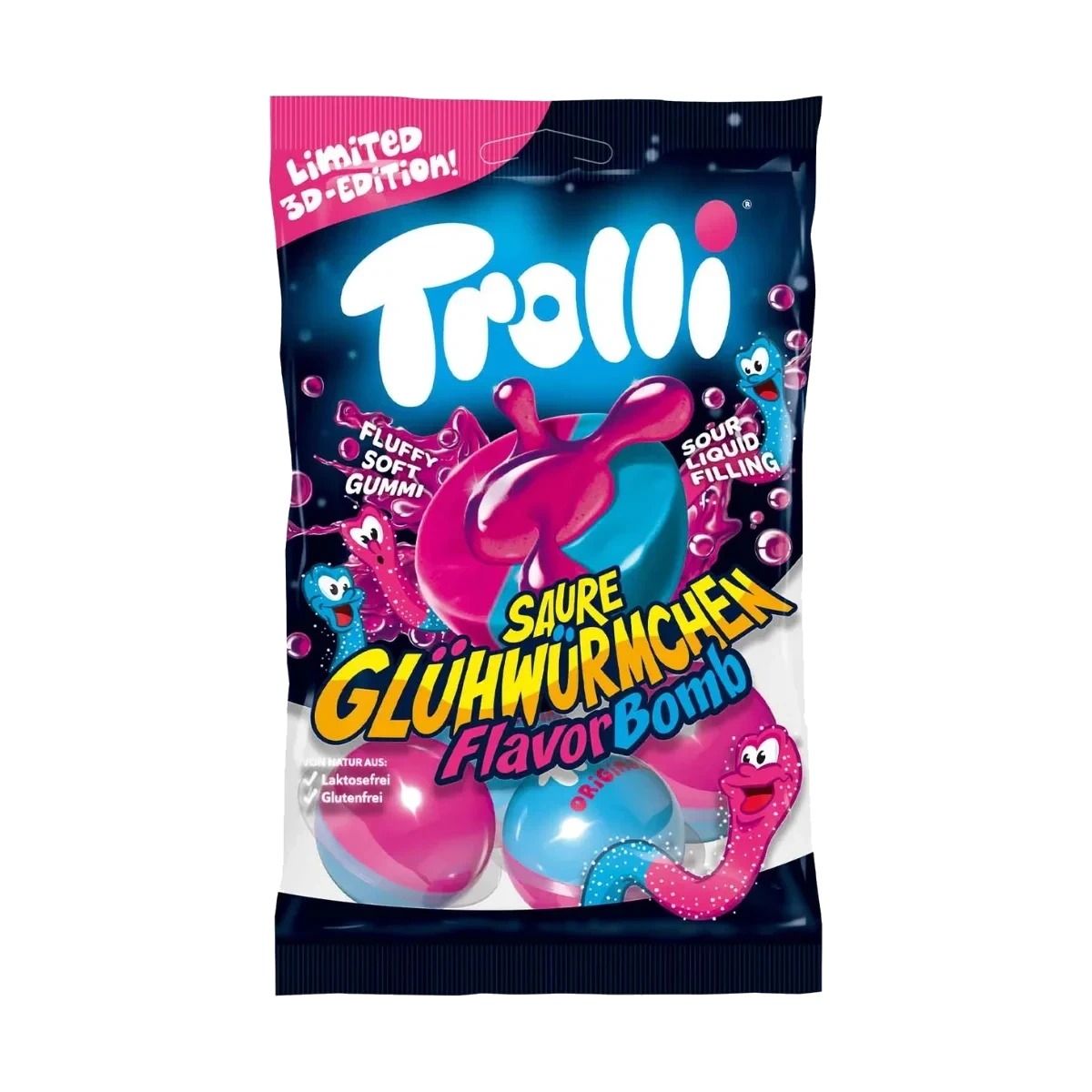 Trolli Sour Glow Worms 3D 75 g