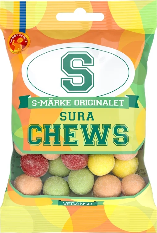 S-märke Sure Chews.sure Drasjerte Fruktkuler 70g