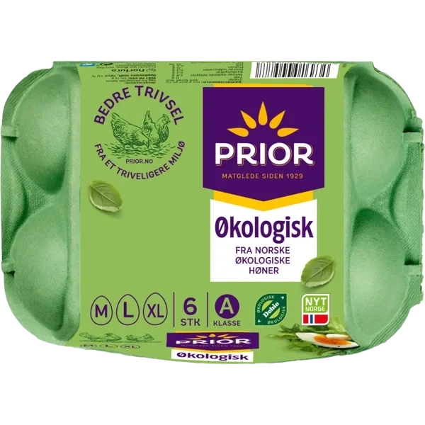 Egg Økologisk M/l/xl 6stk Prior