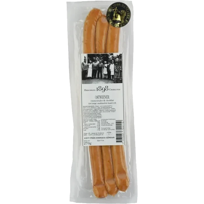 Korv Ostwiener 270g Hirschmans Charkuteri