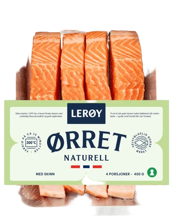 Ørret Porsjoner m/Skinn 4x100g Lerøy