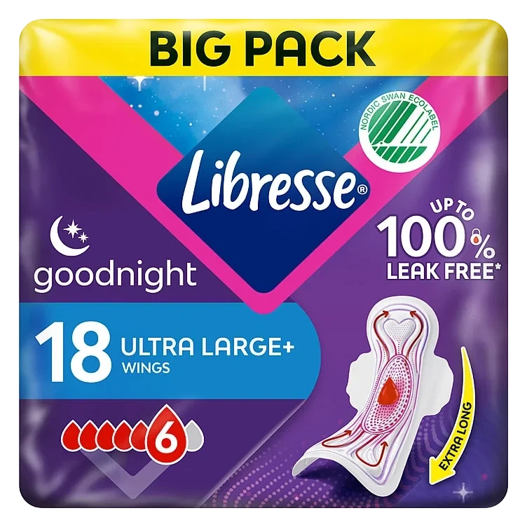 Libresse Bind Ultra Goodnight Wing Big Pk 18 stk
