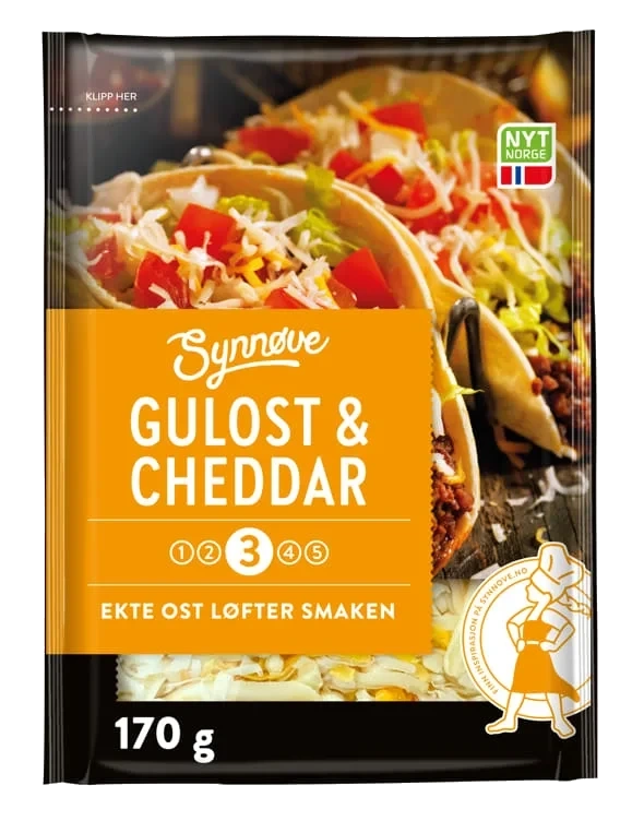 Gulost&Cheddar Revet 170g Synnøve