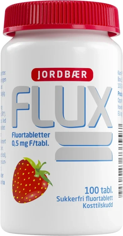 Flux Fluortabletter Jordbær