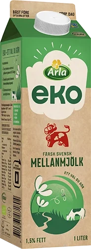 Färsk mellanmjölk 1.5% 1 liter