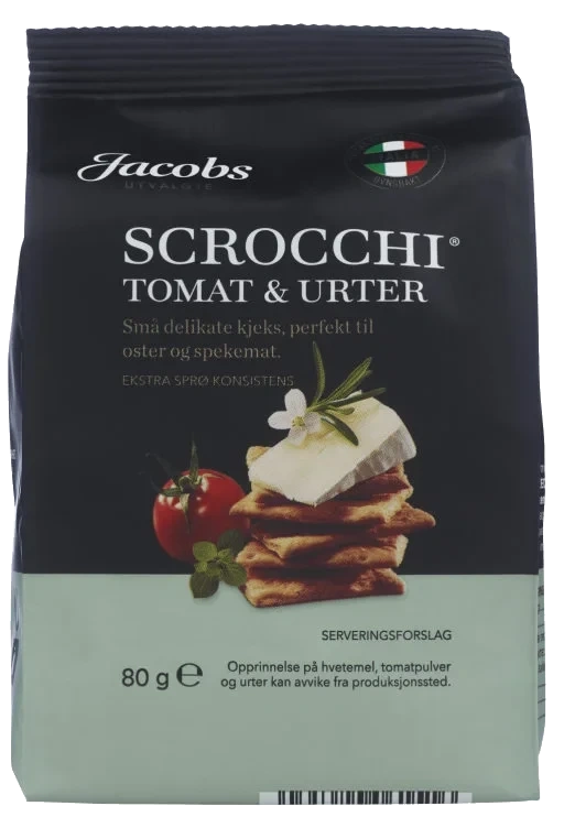 Scrocchi Tomat&urter 80g Jacobs Utvalgte
