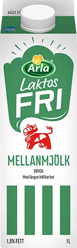 Laktosfri mellanmjölkdryck 1.5%
