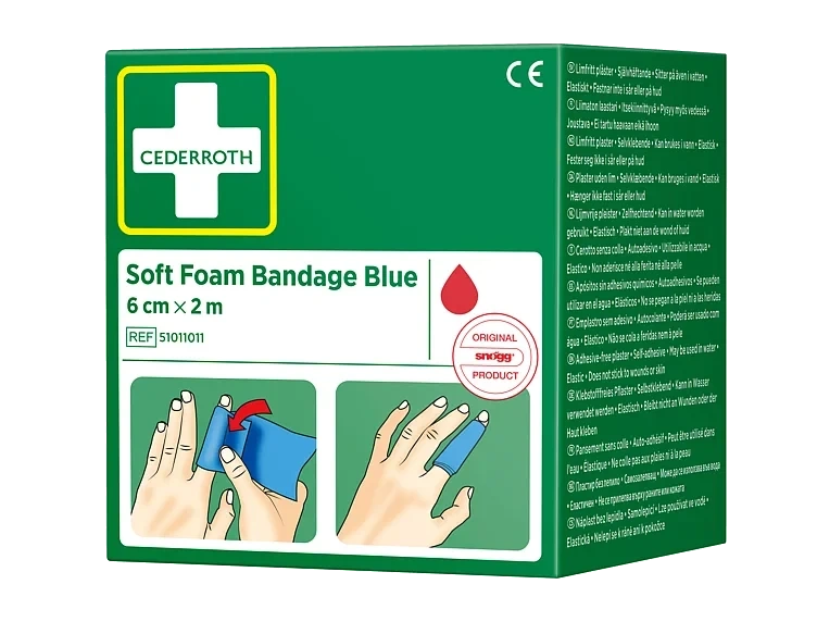 Soft foam bandage blue  2m