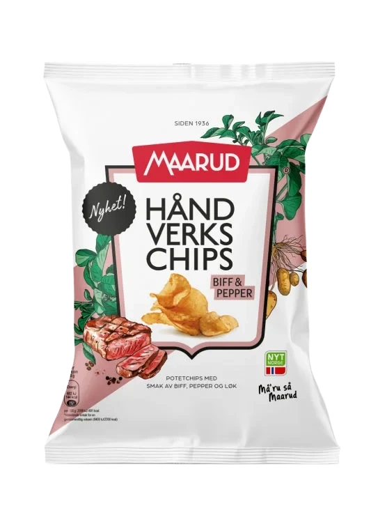Håndverkschips Biff&Pepper&Onion 150g