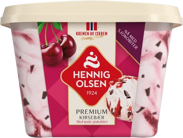 Premium Fløteis Kirsebær 0,8l Hennig-Olsen